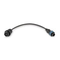 Minn Kota DSC Adapter Cable / MKR-DSC-10 LOWRANCE 7-PIN 1852077, a black flexible cable with circular connectors on both ends for marine electronics and fishing tackle connections.