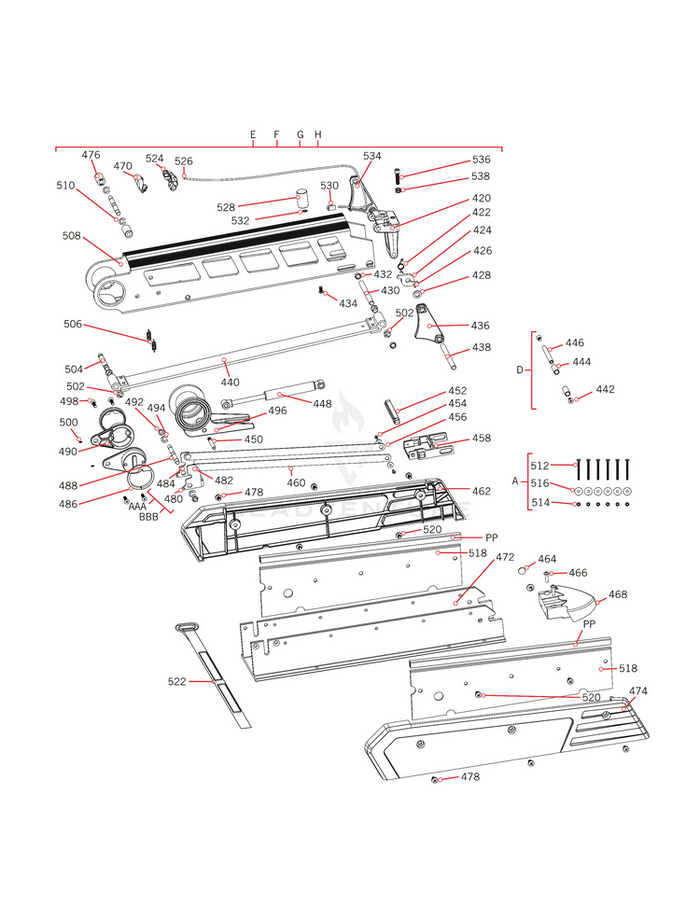 Detailed technical diagram showing the exploded view of components for the Minn Kota END LINK ASM, LEFT | *112# 52"/60" ONLY* P/N: 2990810, used in fishing tackle and marine electronics assembly.