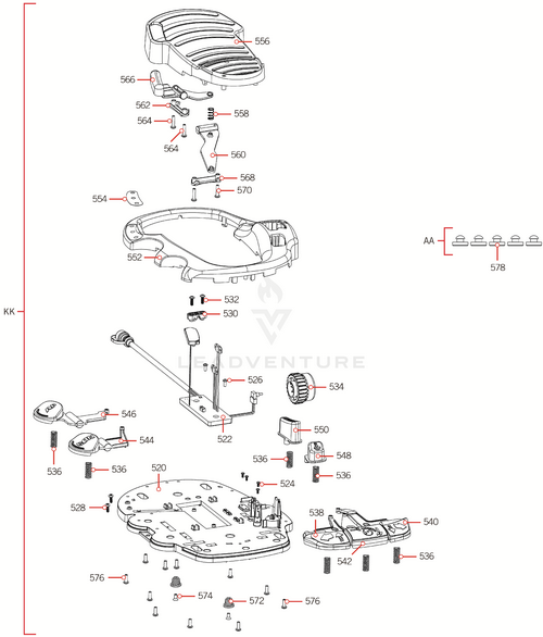 Exploded diagram of Minn Kota KNOB-SPEED, FOOT PEDAL P/N: 2320100 showing individual components and assembly parts designed for precise control in marine electronics.