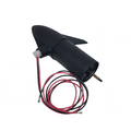 Minn Kota MTR ASY 12V 3.6 55# w/PROP KIT P/N: 2887090 black trolling motor propeller assembly with attached red and black wiring for fishing tackle and marine electronics.