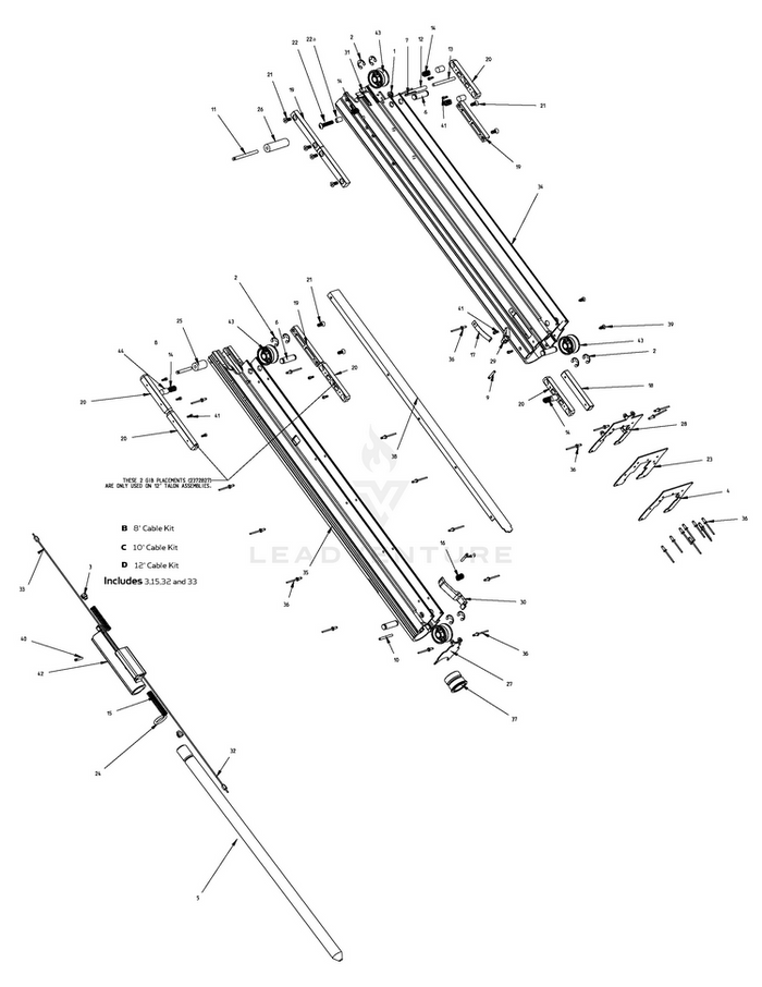 Detailed exploded diagram of mechanical parts and components for Minn Kota PISTON ASSEMBLY, TALON 3 P/N: 2991545, showing individual pieces and assembly layout for fishing tackle repair or maintenance.