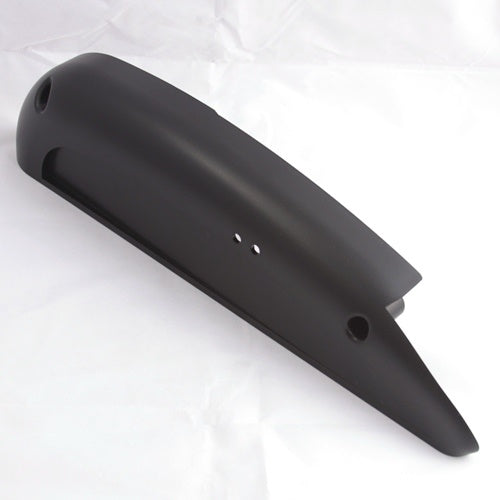 Black plastic mounting plate with smooth curved edges and multiple screw holes designed for right side installation, Minn Kota PLATE-SIDE, RIGHT FW P/N: 2321910.