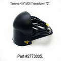 Minn Kota PLN END HSG/TRNDCR 4.5 MDI | 112 LB THRUST l 72" l TRANSDUCER l MDI P/N: 2773005, a black transducer device with attached cable, designed for marine electronics and fishing tackle use.
