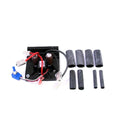 Minn Kota Riptide Electric Outboard Control Board PN: 2884110 with attached wiring, capacitors, and multiple black cylindrical rubber components for marine electronics and fishing tackle applications.