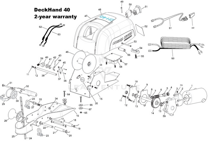 Exploded diagram of Minn Kota ROLLER-LOWER, LARGE P/N:2372311 showing detailed components and assembly for fishing tackle and marine electronics maintenance.