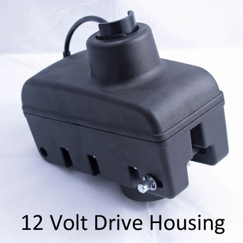 Minn Kota STEERING HSG ASSY 12V FW P/N: 2997050 is a black plastic 12 volt drive housing component with a cable and mounting hardware, used in marine electronics for fishing applications.