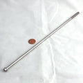 Minn Kota THRU BOLT 12-24 X11.56 SS P/N: 830-096 is a stainless steel bolt, slim and elongated with a rounded head, shown next to a penny for size comparison.
