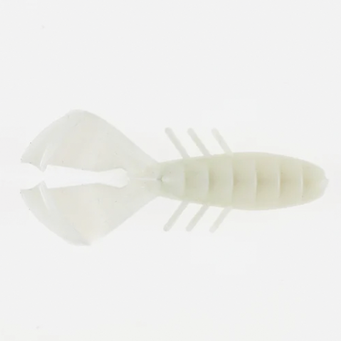 Missile Baits Chunky D soft plastic fishing lure in white, designed to mimic a crawfish with segmented body and large claws for attracting fish.