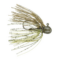 Missile Baits Ike's Micro Jig featuring a detailed, soft skirt in natural colors with a compact jig head and a sharp hook designed for precise fishing tackle use.