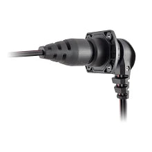 MKR-28 Trolling Motor Plug and Receptacle 1865120 showing a black waterproof electrical connector with a cable, designed for secure marine electronics connections.