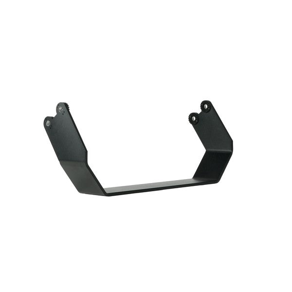 NBT Marine 16" Gimbal Bracket made of black durable metal with mounting holes designed to securely hold fishing rods and marine electronics in place.