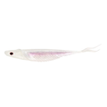 Nomad Design Cobra Shad fishing lure in translucent white with subtle pink accents and black eyes, designed for realistic movement in water to attract fish.