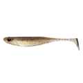 Nomad Design Spectre Minnow - Mirage X soft fishing lure with realistic fish shape, brown and translucent body, black speckles, and a paddle tail for lifelike movement.