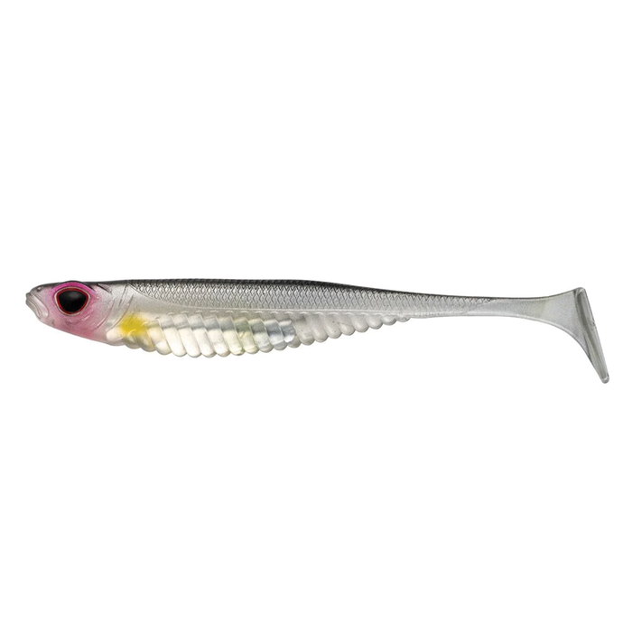 Nomad Design Spectre Minnow - Mirage X soft fishing lure with translucent body, ribbed texture, and realistic fish eye for effective fishing tackle use.