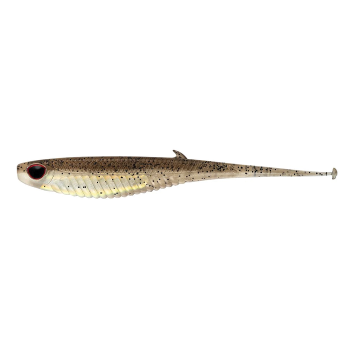Nomad Design Wingman - Mirage X fishing lure with a slender, tapered body, realistic eyes, and speckled brown and beige coloring designed for effective fishing tackle use.