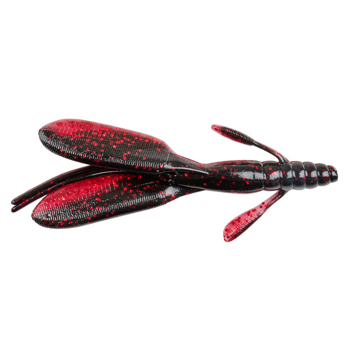 Nories 4.5" Escape Twin Creature Bait in black and red with detailed textured body and multiple appendages designed for fishing tackle to attract musky and other fish species.