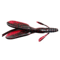Nories 4.5" Escape Twin Creature Bait in black and red with detailed textured body and multiple appendages designed for fishing tackle to attract musky and other fish species.
