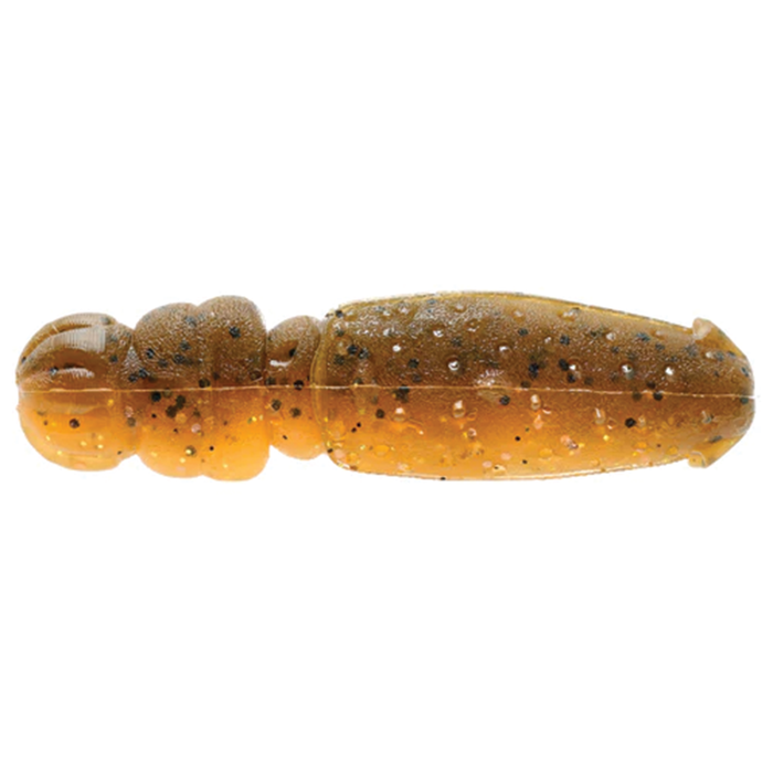 Nories Flip Dom 3" fishing lure in translucent brown with black and silver speckles, designed for precise fishing tackle applications in musky and freshwater fishing.