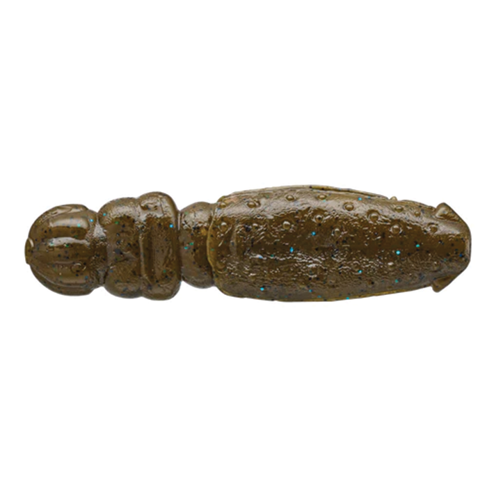 Nories Flip Dom 3" fishing lure in brown with blue flecks designed to mimic natural prey, ideal for use with fishing tackle in freshwater angling.