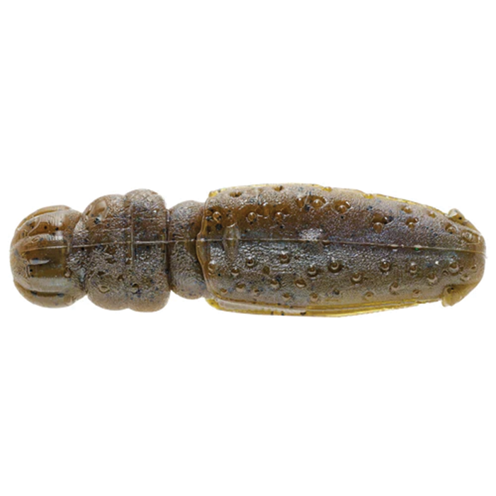 Nories Flip Dom 3" fishing lure in brown with textured body and segmented design, ideal for attracting musky and other freshwater fish species.