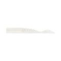 Northland Pan-Candy Crawler fishing lure in translucent white with ribbed body and paddle tail, designed for freshwater fishing tackle.