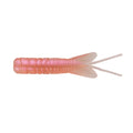 Northland Pan-Candy Larvae Bug fishing lure in translucent pink with segmented body and dual tail strands, designed for effective fishing tackle use.