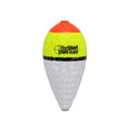 Northland Scope Float fishing bobber with bright orange and yellow top, black band, and textured white bottom designed for high visibility in fishing tackle.