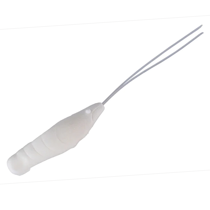 OSP Ebidance white soft fishing lure designed to mimic a small baitfish or insect with two thin trailing antennae for fishing tackle use.