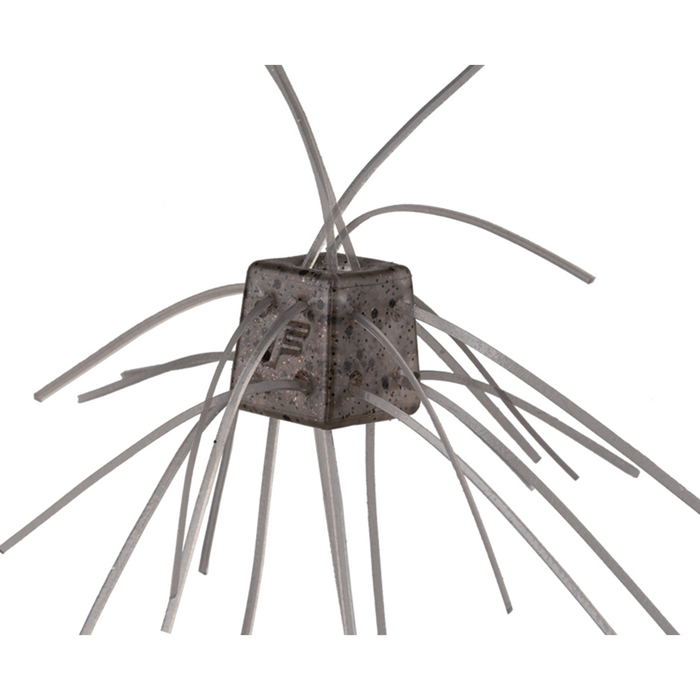 OSP Saikoro Rubber - Non Salt fishing lure with a cube-shaped body and multiple thin rubber strands extending outward, designed for enhanced water movement and attraction.