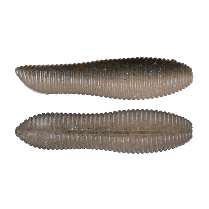 OSP Spinnuts soft fishing lures in a translucent brown color with blue flecks, designed for use as fishing tackle in musky or freshwater fishing.