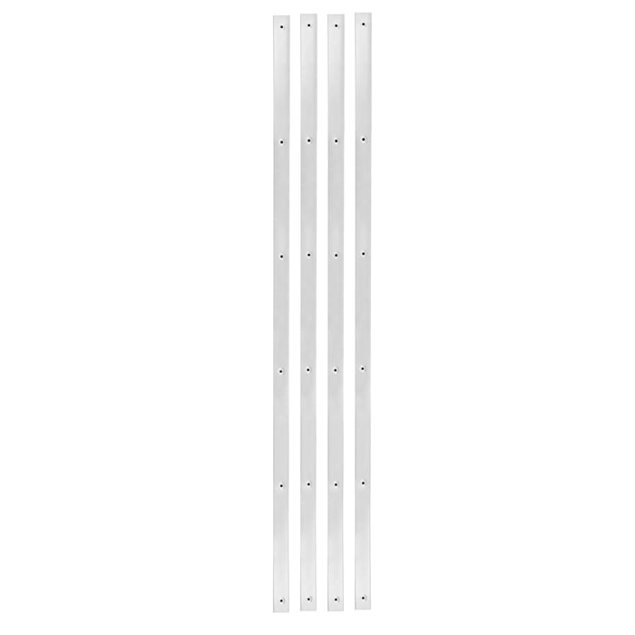 Four long, narrow aluminum strips with evenly spaced holes designed as Otter Sled & Fish House HDX Hyfax/Runner Kits for durable fishing tackle and ice fishing equipment.