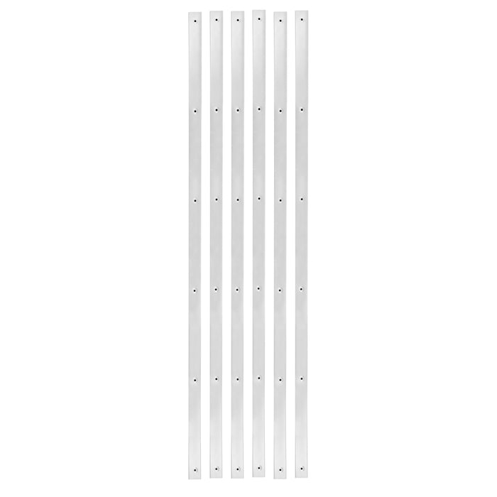 Otter Sled & Fish House HDX Hyfax/Runner Kits showing six long, narrow metal runner strips with evenly spaced holes for mounting, designed for durable use in fishing sleds and fish houses.