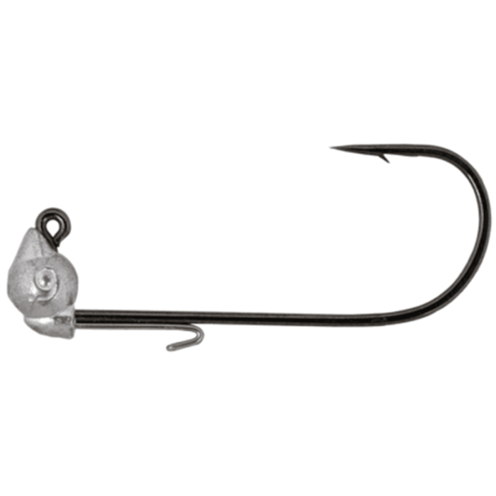 Owner Range Roller fishing hook with a weighted silver head and a sharp, curved black hook designed for effective fishing tackle use.