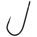 Owner Stinger Siwash Hooks featuring a sharp, curved black metal design with a barb near the pointed tip, used for secure fishing tackle and lure presentations.