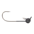 Owner Ultrahead Shakey Head fishing lure with a black weighted head, sharp hook, and small screw lock for secure soft bait attachment, ideal for fishing tackle use.