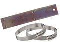 Paycheck baits The Shank 6.5 Weed cutter Blade featuring a rust-resistant metal blade with mounting holes and two adjustable stainless steel hose clamps for fishing tackle use.