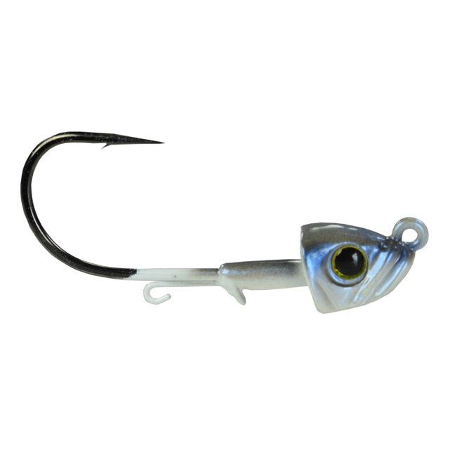 Picasso Lures Smart Mouth Plus Fish Head Jig featuring a detailed blue and silver fish head design with a sharp black fishing hook, ideal for fishing tackle use.