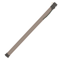 Plano Guide Series Adjustable Rod Tube in tan with black reinforced ends and adjustable strap, designed for secure storage and protection of fishing rods and reels.