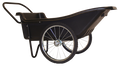 Polar Utility Cart featuring a durable black polymer body with two large spoked wheels and a metal frame handle, designed to transport fishing tackle and gear easily.