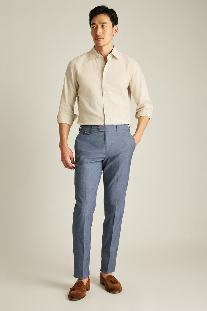 Portuguese Stretch Chambray Suit Pant