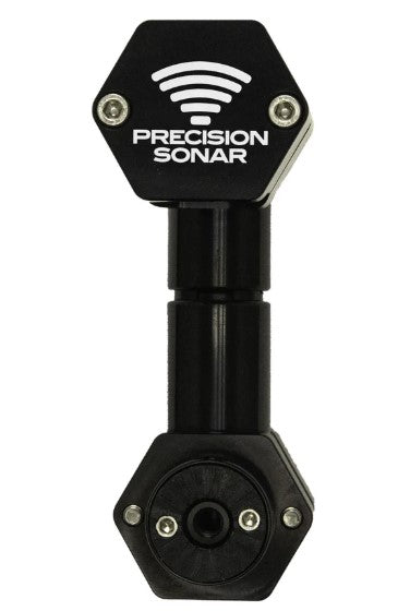 Precision Sonar Switchback Zero Degree FF Sonar Mount - LVS 34 PN:SWITCHBACK-QST-LVS34, black marine electronics mount designed for secure attachment of sonar devices on fishing boats.