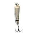 Queen Tackle Tungsten Jigging Spoon fishing lure with a textured metallic body and dual hooks designed for effective fishing tackle use.