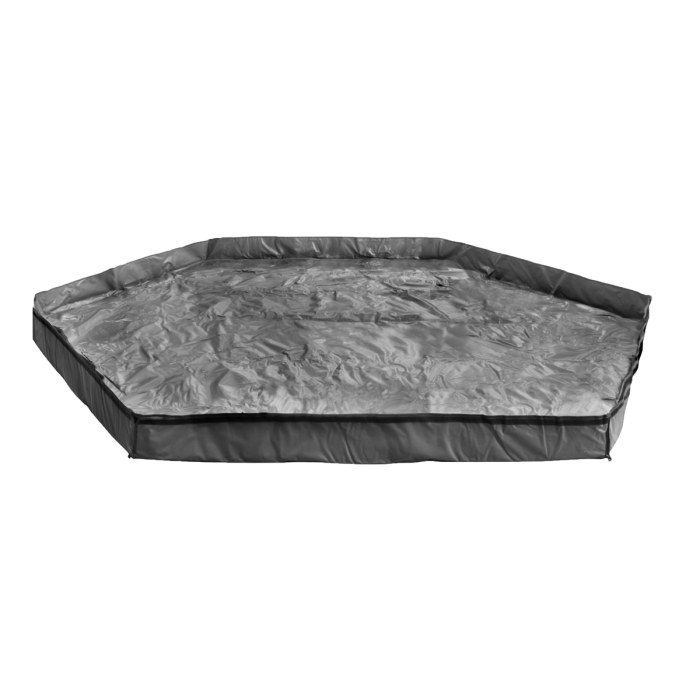Quick-Set Pavilion Floor showing a durable, waterproof, hexagonal floor mat designed to provide a solid base for outdoor pavilion setups.