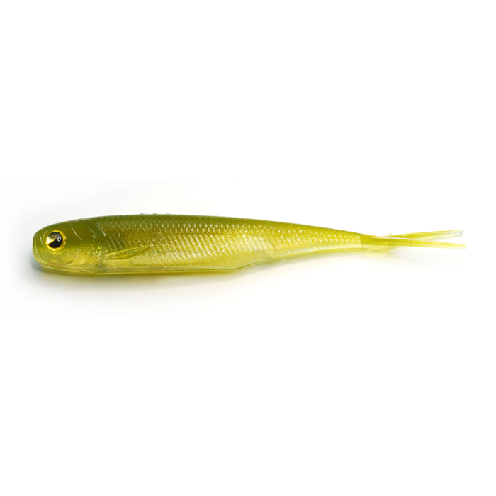 Raid Fish Roller soft fishing lure in translucent green with lifelike fish shape and detailed features designed for effective fishing tackle use.