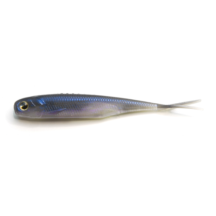 Raid Fish Roller soft fishing lure in realistic blue and grey tones with detailed scales and large eye, designed for effective fishing tackle use.