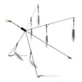 Raid Ghost Wire Next Level fishing lure with multiple reflective blades on wire arms designed to attract musky and other predatory fish in freshwater fishing.