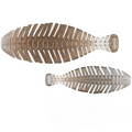 Two translucent segmented soft plastic fishing lures in natural beige and grayish tones with ribbed bodies and paddle tails, designed as Raid Hira Tailor for fishing tackle.