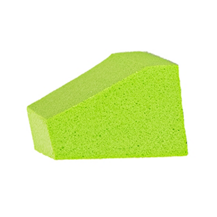 Bright green wedge-shaped fishing lure foam used for crafting or repairing Rainy's Holschlag's Blockhead Popper fishing tackle.