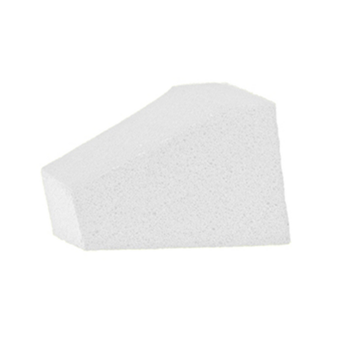 White foam block used for crafting or assembling fishing lures, shown as a plain wedge shape for use with Rainy's Holschlag's Blockhead Popper.