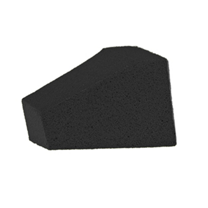 Rainy's Holschlag's Blockhead Popper fishing lure in solid black foam material with a wedge-shaped body designed for creating surface disturbance when retrieved.